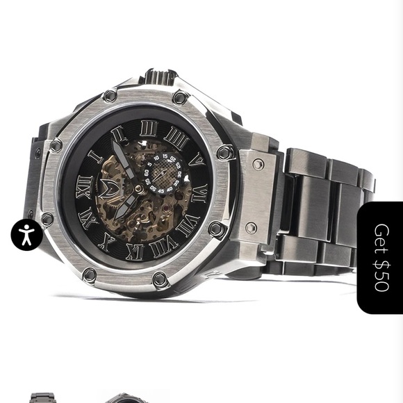 MSTR Meister AM304SS AMBASSADOR TITANIUM GREY AUTOMATIC/BLACK/SS BAND watch - Picture 11 of 13